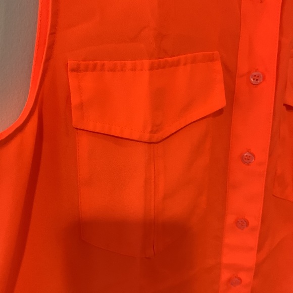 J. Crew factory Neon orange blouse - Picture 2 of 4